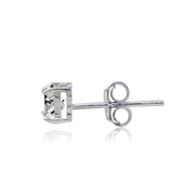 Sterling Silver Cubic Zirconia Trillion-Cut Stud Earrings