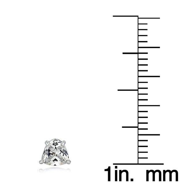 Sterling Silver Cubic Zirconia Trillion-Cut Stud Earrings