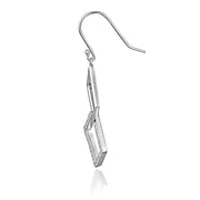 Sterling Silver Cubic Zirconia Geometric Dangle Earrings