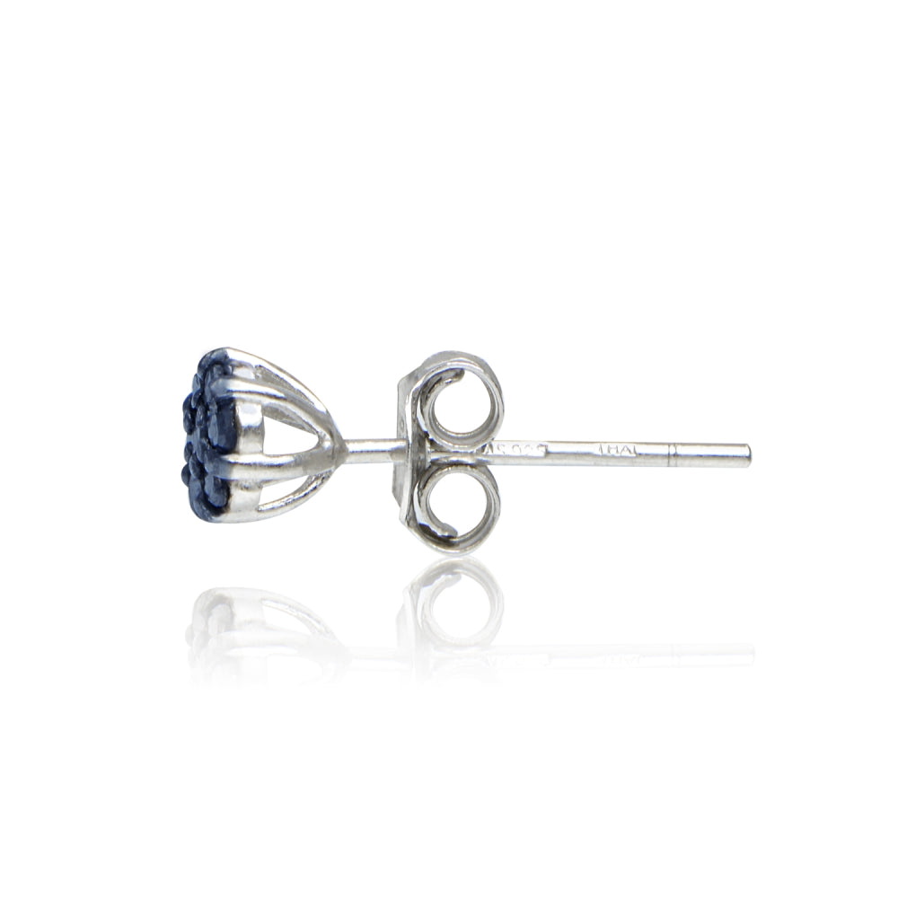 Sterling Silver 1/6ct tdw Diamond Flower Stud Earrings-3