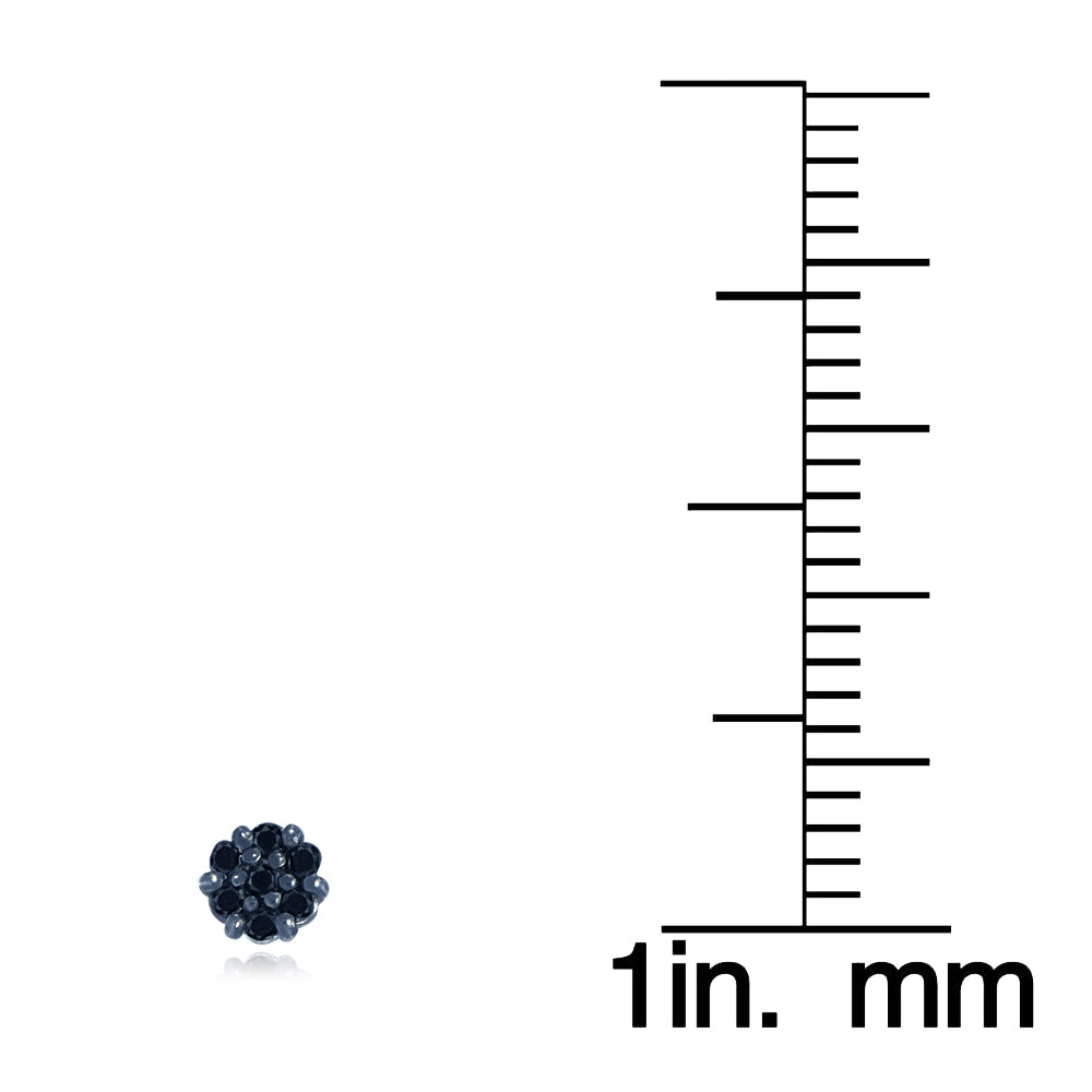 Sterling Silver 1/6ct tdw Diamond Flower Stud Earrings-4