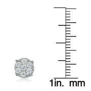 Sterling Silver 0.60ct tdw Diamond Cluster Earrings