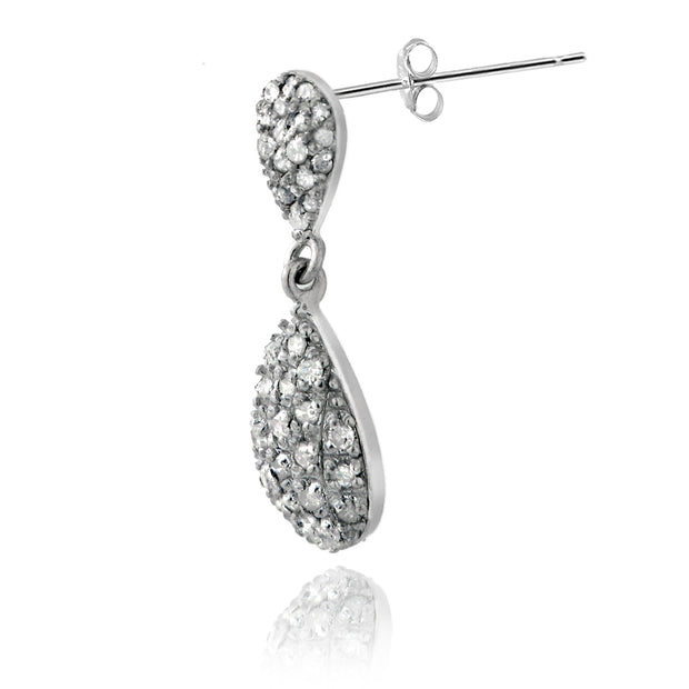 Sterling Silver 0.90 ct tdw Diamond Teardrop Dangle Earrings, H-I, I2