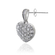Sterling Silver 0.75 ct tdw Diamond Heart Drop Earrings, H-I, I2