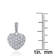 Sterling Silver 0.75 ct tdw Diamond Heart Drop Earrings, H-I, I2