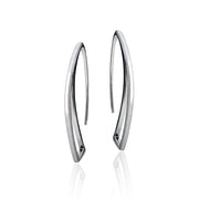 Sterling Silver Geometric Polished Hook Earrings