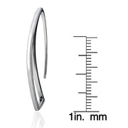 Sterling Silver Geometric Polished Hook Earrings
