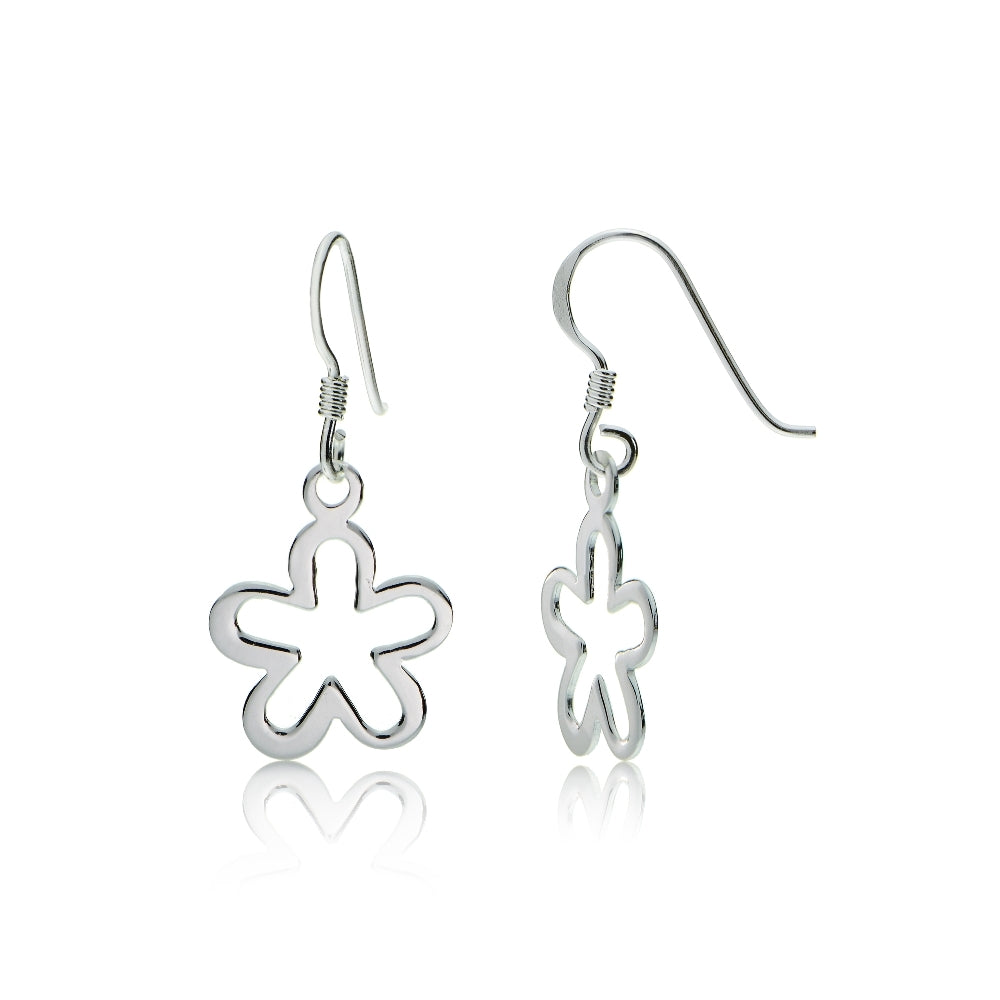 Sterling Silver Small Flower Polished Earrings