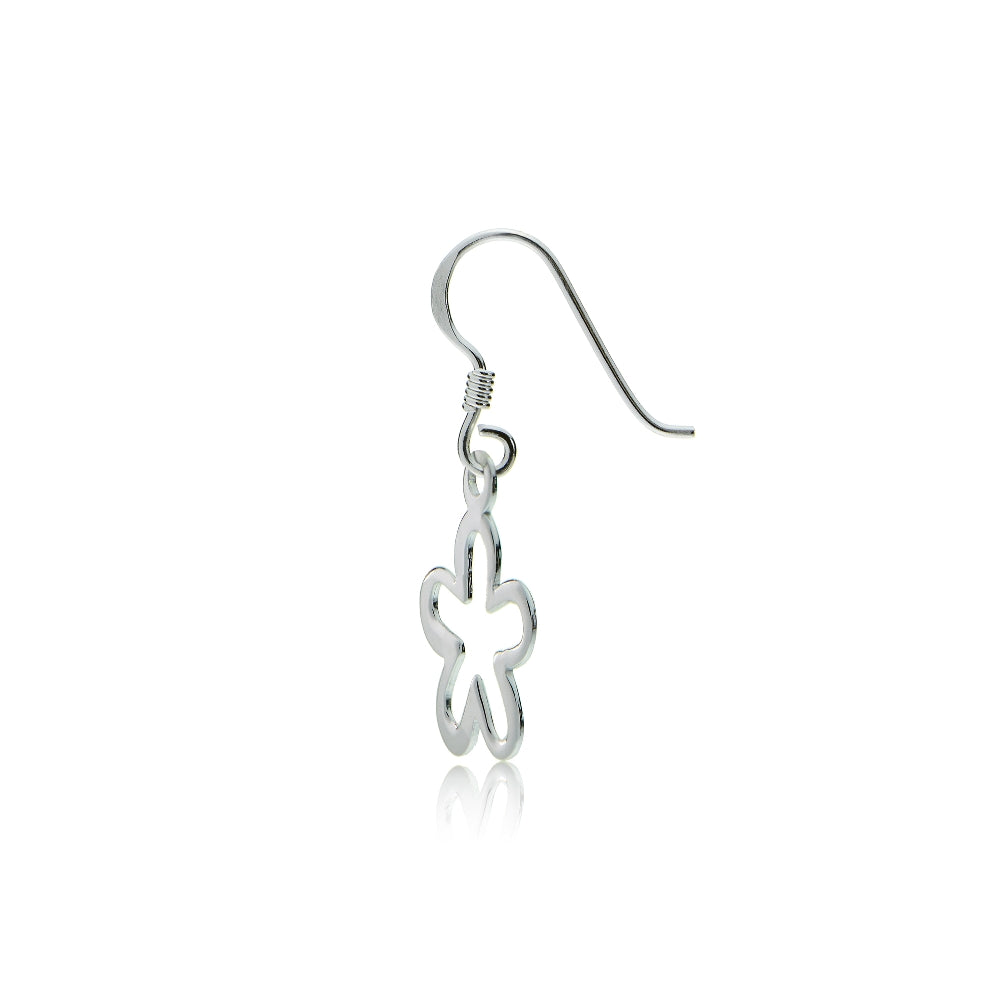 Sterling Silver Small Flower Polished Earrings-3