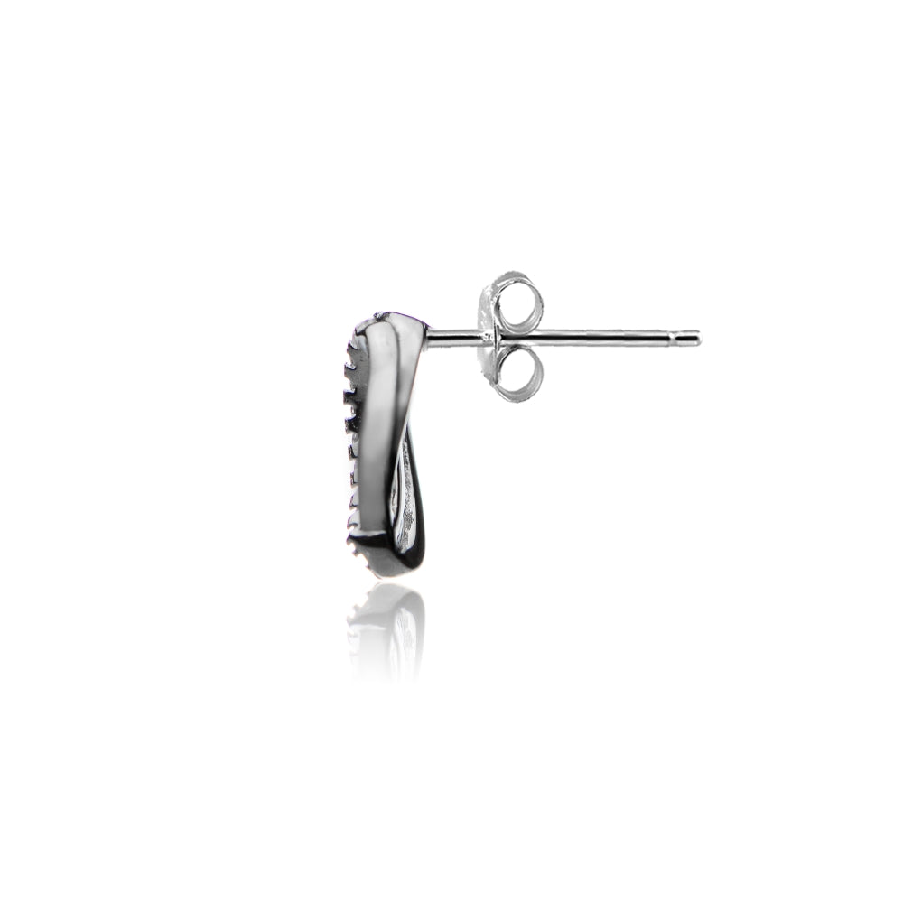 Sterling Silver Cubic Zirconia Dainty Stud Earrings-2