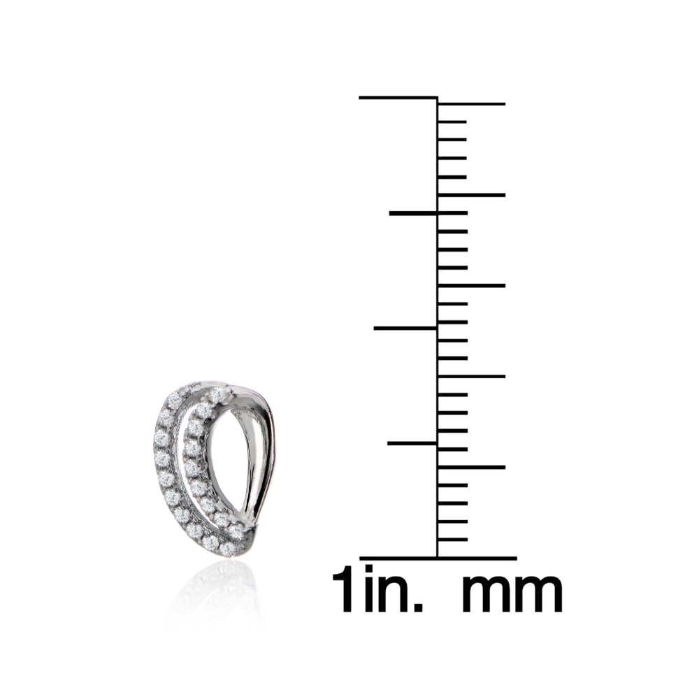 Sterling Silver Cubic Zirconia Dainty Stud Earrings-3