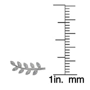 Sterling Silver Cubic Zirconia Leaf Crawler Climber Hook Earrings