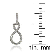 Sterling Silver Cubic Zirconia Small Infinity Dangle Earrings