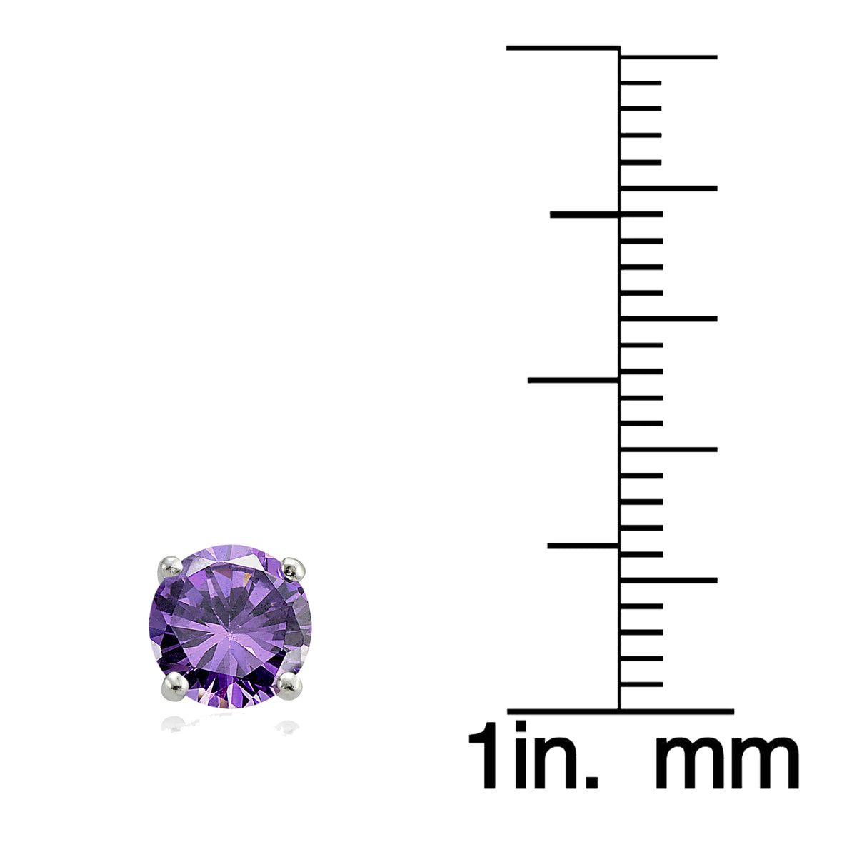 Sterling Silver Amethyst and White Topaz Crown Stud Earrings-3