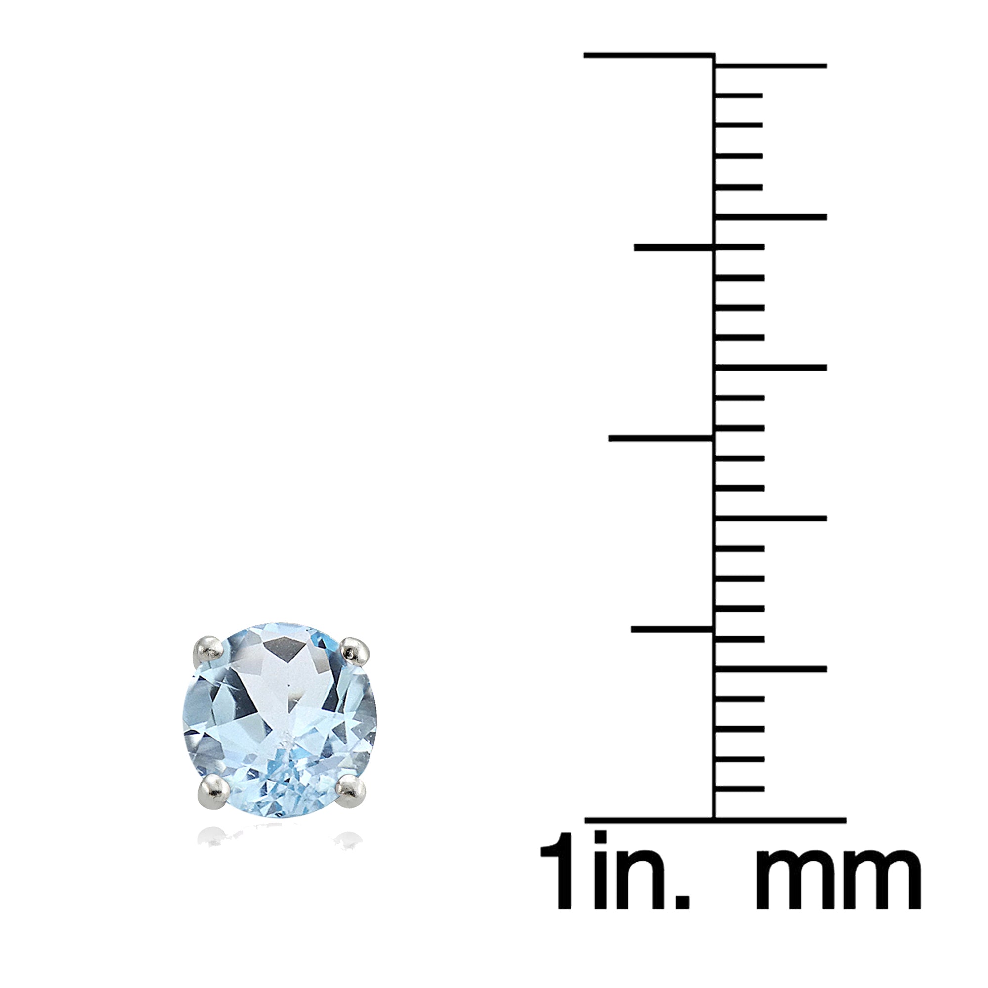 Sterling Silver Blue Topaz and White Topaz Crown Stud Earrings-3