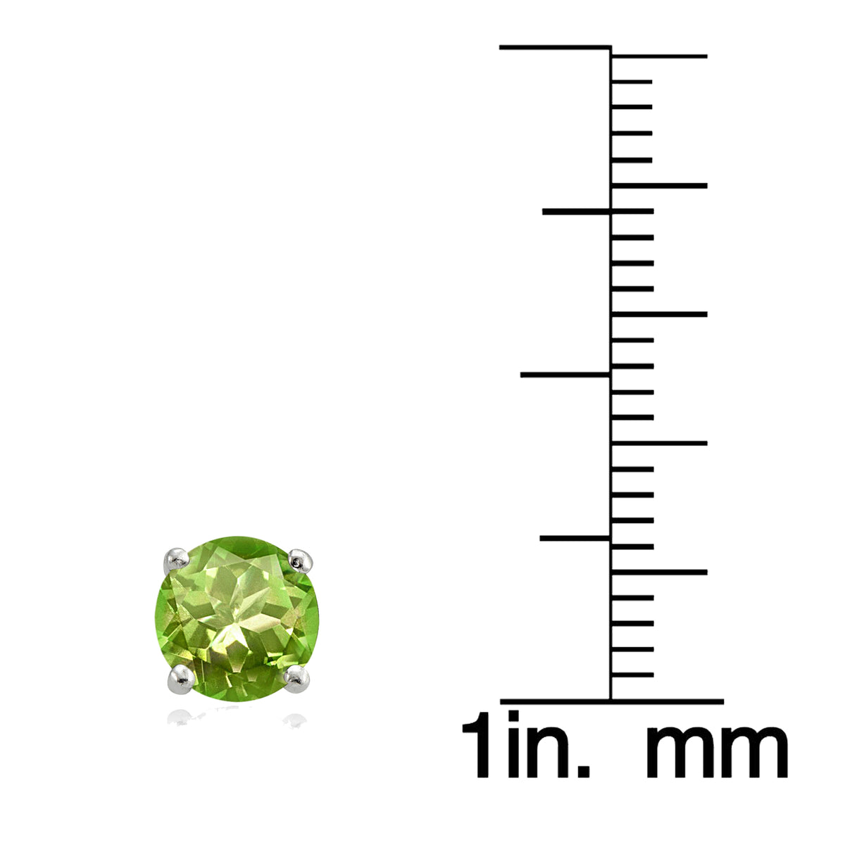 Sterling Silver Peridot and White Topaz Crown Stud Earrings-3