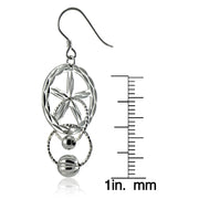 Sterling Silver Diamond-Cut Multi Circle and Bead Dangle Earrings