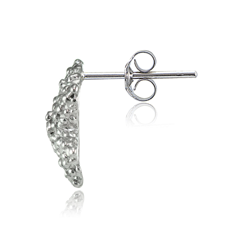Sterling Silver Cubic Zirconia Starfish Stud Earrings-2