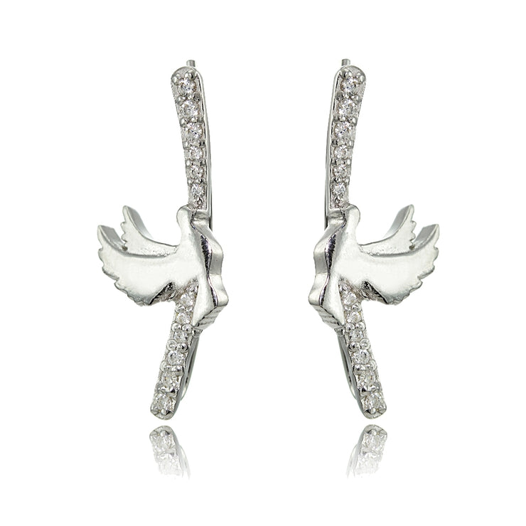 Sterling Silver Cubic Zirconia Dov Climber Crawler Earrings