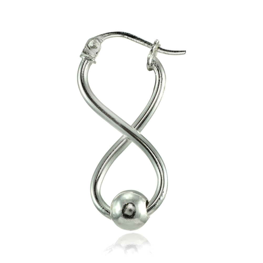 Sterling Silver Infinity Figure Eight Bead Drop Earrings-3