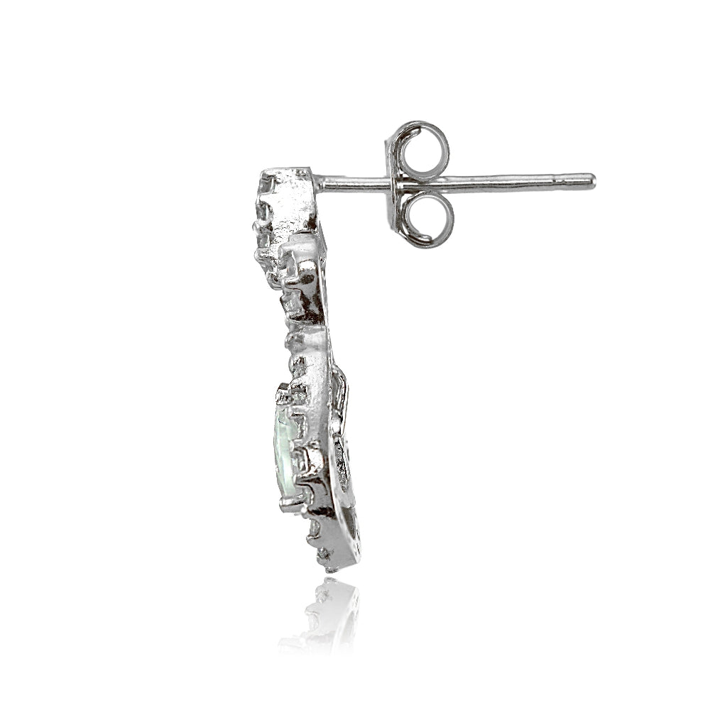 Sterling Silver Cubic Zirconia Infinity Dangle Earrings-2
