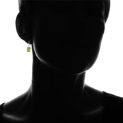 Sterling Silver Emerald-Cut Light Green Cubic Zirconia Leverback Earrings