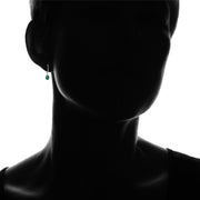 Sterling Silver Created Emerald 7x5mm Oval Dangle Leverback Earrings