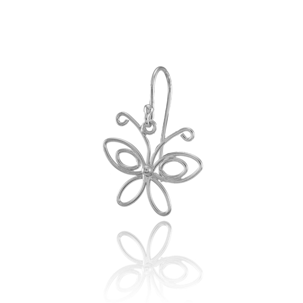 Sterling Silver Open Butterfly Lightweight Dangle Earrings-3