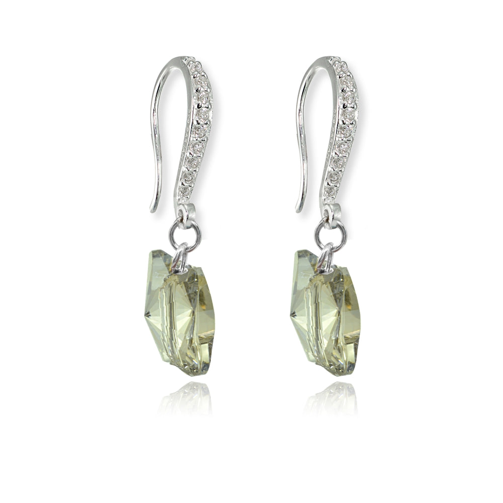 Sterling Silver Shade of Grey Butterfly Dangle Earrings Made with Swarovski Crystals-2