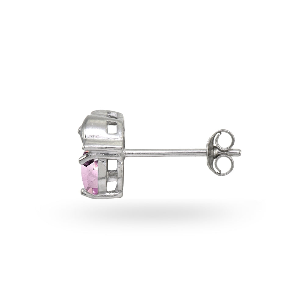 Sterling Silver Created Alexandrite Round 5mm Polished Dolphin Stud Earrings-2