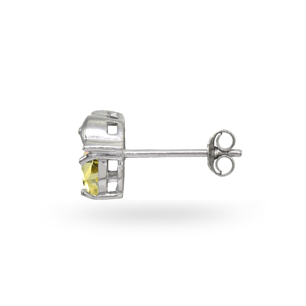 Sterling Silver Citrine Round 5mm Polished Dolphin Stud Earrings-2