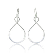 Sterling Silver Polished Infinity Symbol Teardrop Shape Dangle Earrings