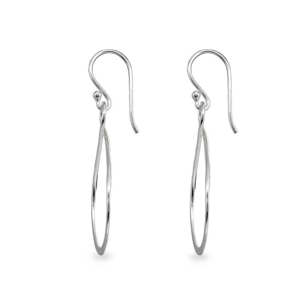 Sterling Silver Polished Infinity Symbol Teardrop Shape Dangle Earrings-2