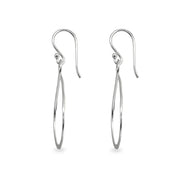 Sterling Silver Polished Infinity Symbol Teardrop Shape Dangle Earrings