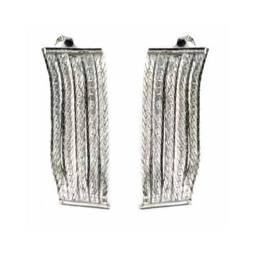 Sterling Silver 5 Row Dangle Chandelier Earrings