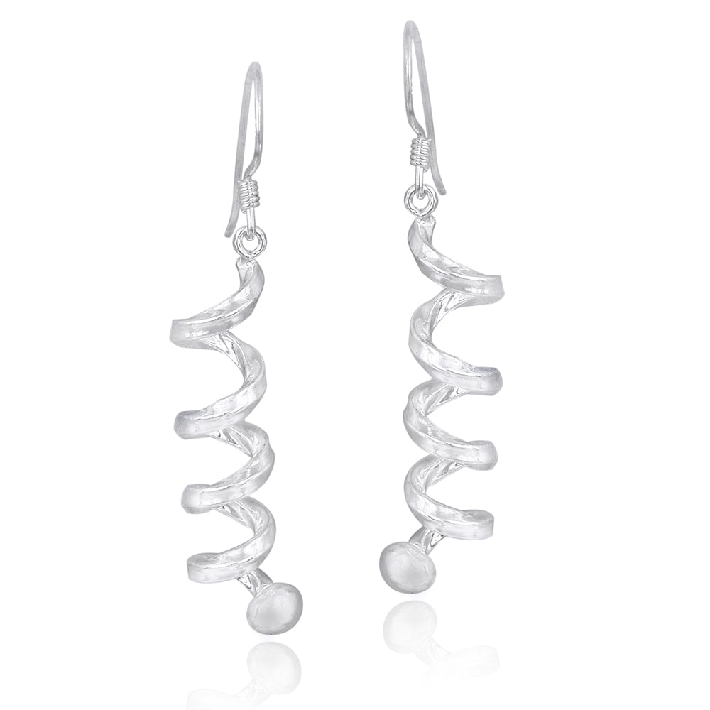 Sterling Silver Spiral Twist Earrings