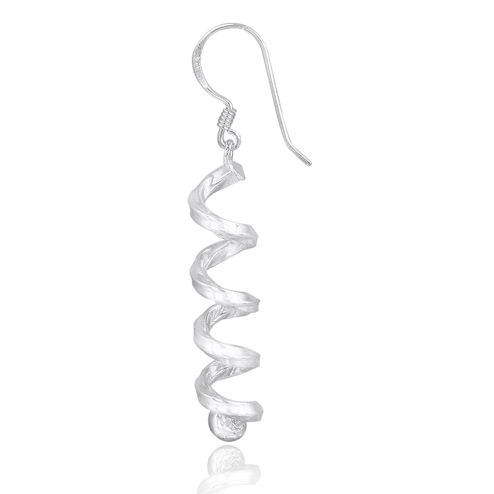 Sterling Silver Spiral Twist Earrings-2