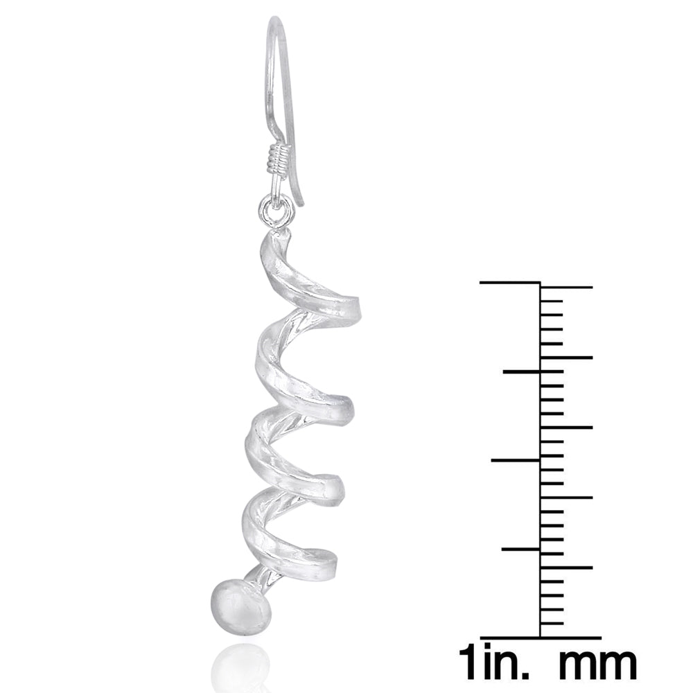 Sterling Silver Spiral Twist Earrings-3