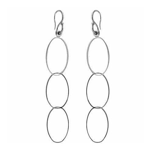 Sterling Silver Open Ovals Dangle Earrings