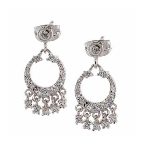 Sterling Silver CZ Mini Chandelier Earrings