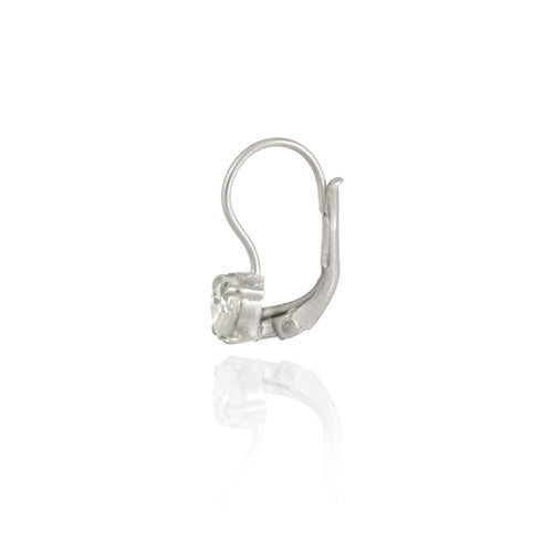 Sterling Silver CZ Heart Lever-Back Earrings-2
