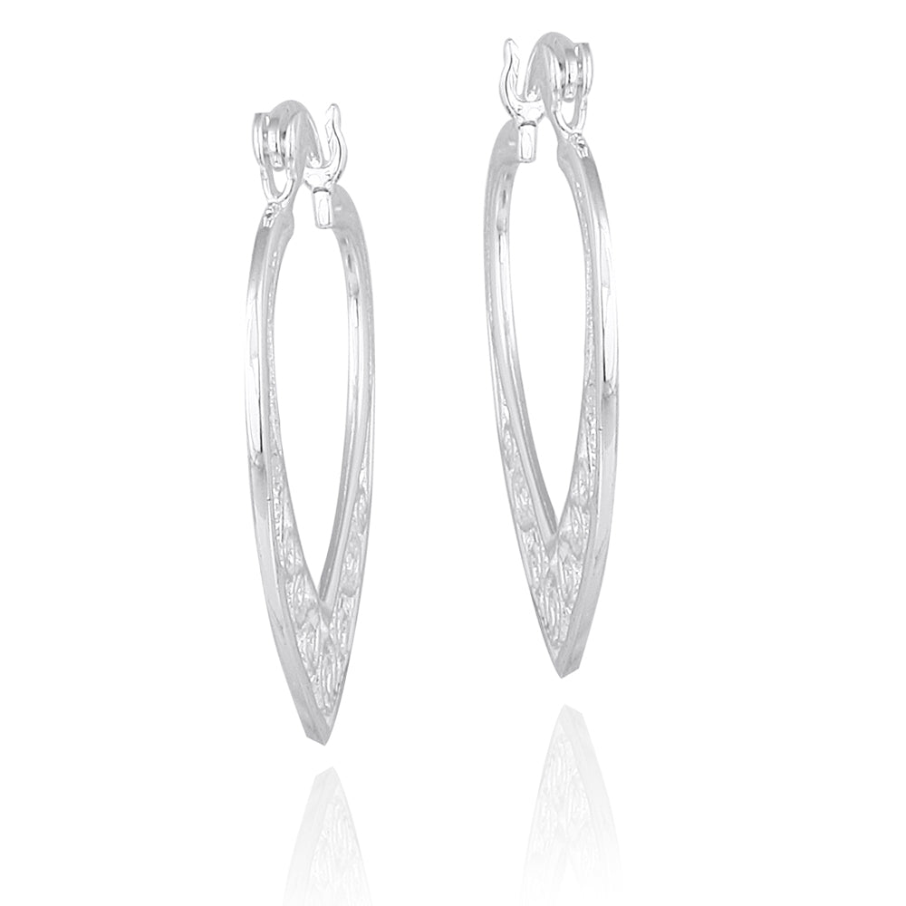 Sterling Silver Filigree Heart Earrings