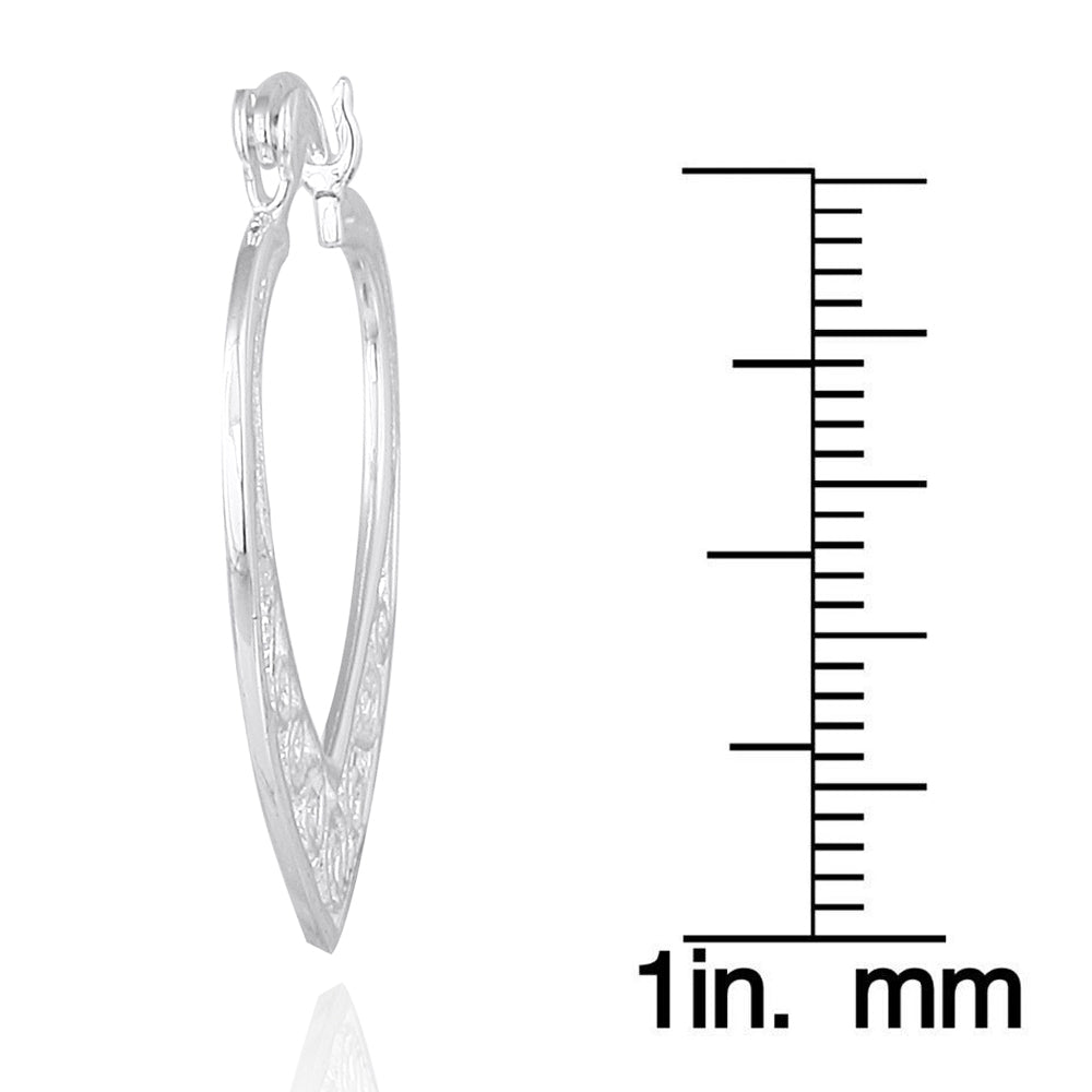 Sterling Silver Filigree Heart Earrings-3
