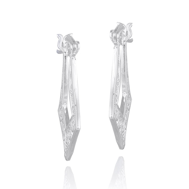 Sterling Silver Filigree Geometric Earrings