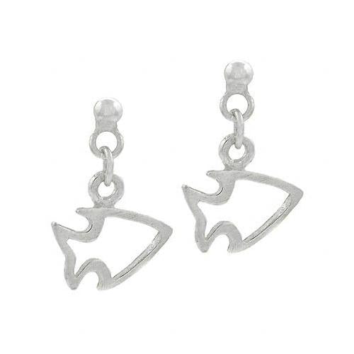 Sterling Silver Fish Silhouette Small Dangle Earrings
