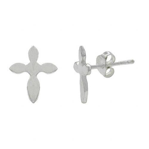 Sterling Silver Cross Stud Kid Earrings