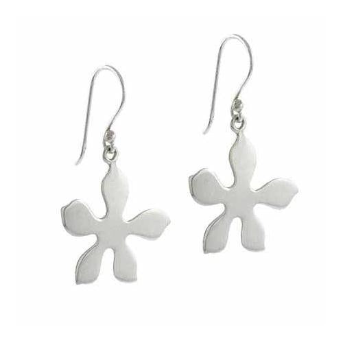 Sterling Silver Flower Dangle Earrings