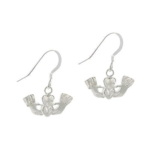 Sterling Silver Claddagh Symbol Dangle Earrings