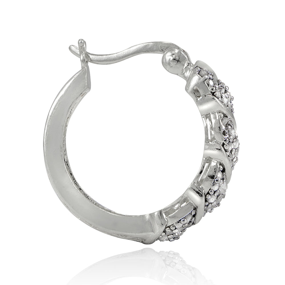 1.00ct TDW Diamond Fancy Hoop Earrings-2