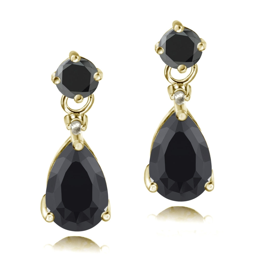 Sterling Silver 4.25 ct. TGW Sapphire & Diamond Accent Teardrop Earrings